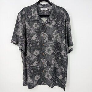 Tommy Bahama Button Down Shirt Men Size XL Tall 100& Silk Floral Tropical Resort